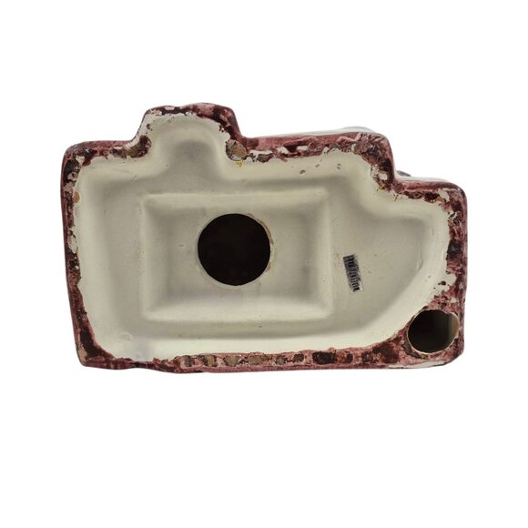 Lidco Ceramic Chirstmas House Glossy Blue Brown Snow Capped Lighted Vintage - Picture 9 of 10